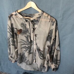 XOXO Bird Print Blouse